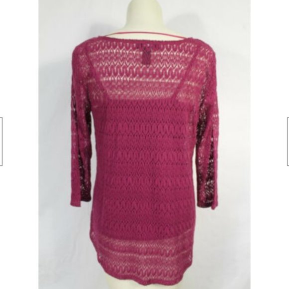 Style + Co Raspberry Pink Lace Top + Cami Set S - Picture 4 of 5